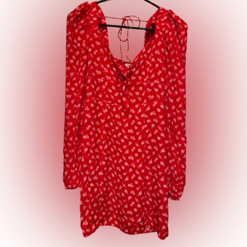 & OTHER STORIES RED FLORAL MINI DRESS